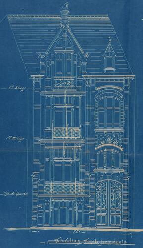 Clovislaan 85-87, ontwerp van 1899, opstand, SAB/OW 25399 (1899).