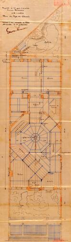 Palmerstonlaan 4, grondplan van de benedenverdieping, SAB/OW 18579 (1895).