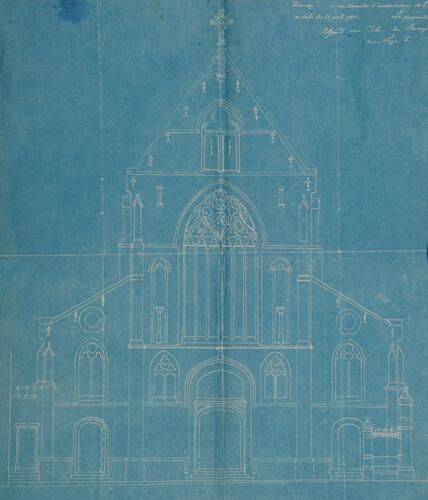 Renaissancelaan 40, kerk van de dominicanen, opstand vooraan, SAB/OW 20135 (1904).