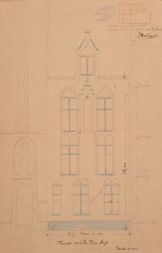 Leysstraat 5, klooster van de dominicanen, bijgebouw, opstand, SAB/OW 13725 (1901).