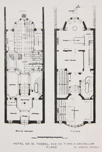 Huis Tassel, grondplan van benedenverdieping, [i]Le Document[/i], 34, 1925, pp. 113-119.