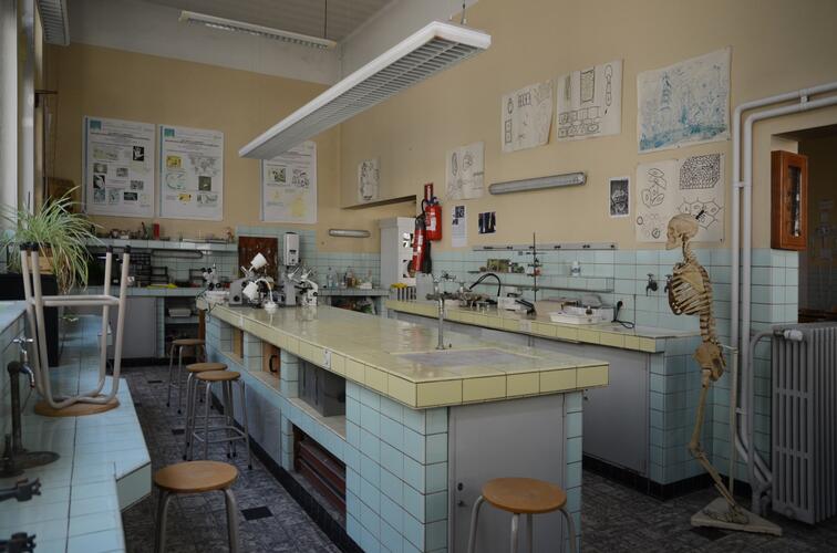 Lycée Émile Max, chaussée de Haecht 235, laboratoire de biologie (photo 2013).