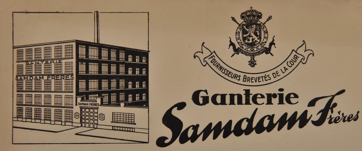 Briefhoofd van de handschoenenfabriek Gaston Samdam, GAS/DS 192-10 (1938).