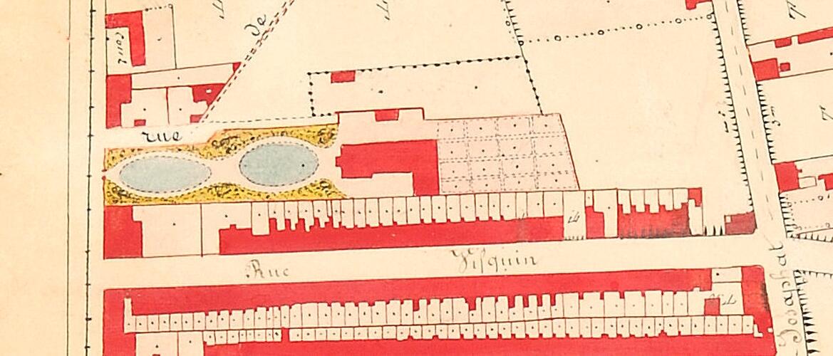 Détail du [i]Plan de la commune de Schaerbeek 1876[/i], montrant la propriété Verboeckhoven (Institut géographique national).
