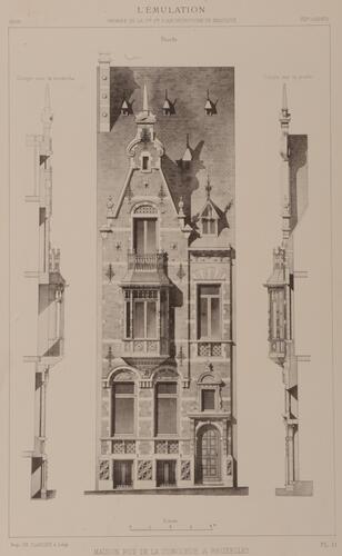 Eendrachtstraat 43, opstand ([i]L’émulation[/i], 7, 1888, pl. 11).