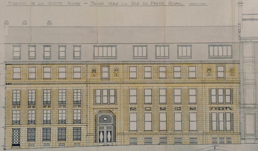 Koninklijke Prinsstraat 20-22, opstand van uitbreidingen links van de oude burelen, GAE/DS 257-31-33 (1927).