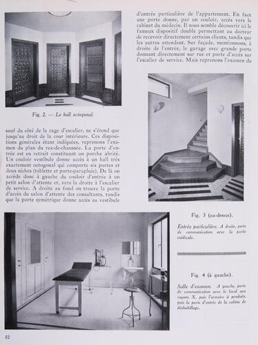 Rue de la Réforme 63, hall octogonal, hall de la partie privée et salle d’examen ([i]La Technique des Travaux[/i], 2, 1936, p. 82).