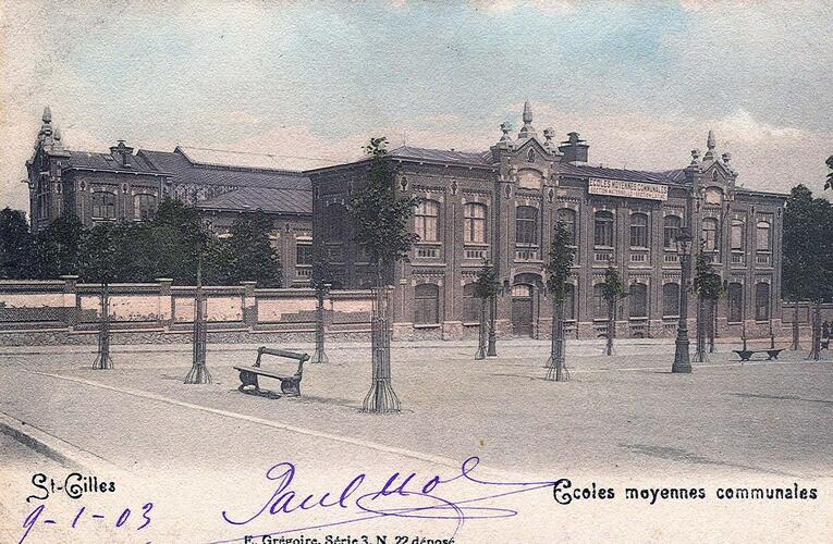 Koninklijk Atheneum Victor Horta (Verzameling postkaarten Dexia Bank, ca 1903).