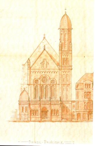 1ste project voor Sint-Alenakerk n.o.v. arch. Louis Pepermans, 1913, GASG/Urb. 9 (1913).