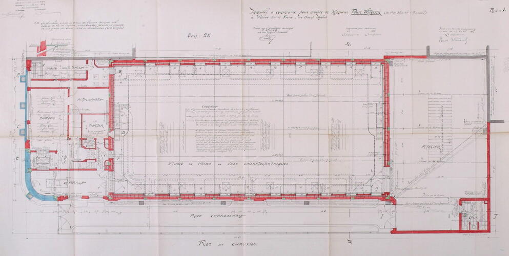Rue Saint-Hubert 12-14, plan du rez-de-chaussée, ACWSP/Urb. 181 (1937).