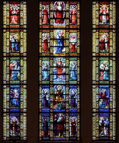 Sint-Augustinuskerk, glas-in-lood van Paul Steyaert, 1935 (foto 2015).