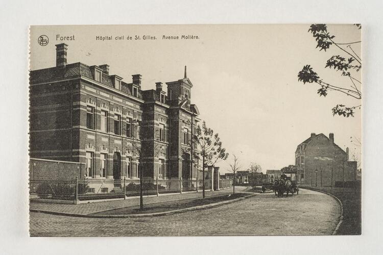Voormalig burgerlijk ziekenhuis van Sint-Gillis, Molièrelaan 32-34, s.d (Verzameling Belfius Bank © ARB-GOB).