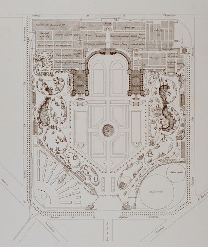 Plan van de Nationale Tentoonstelling van 1880, tekening van Gédéon Bordiau, [i]L’Émulation[/i], 1881, pl. 1.