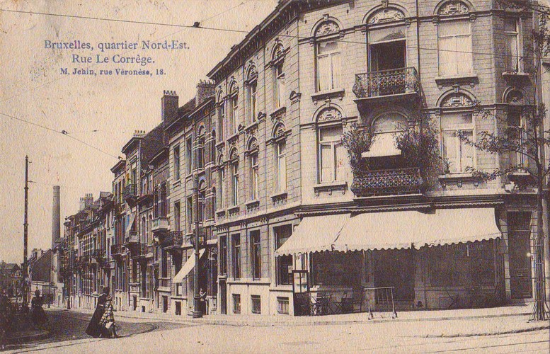 Vue de la rue Le Corrège depuis l’avenue de Cortenberg (Collection C. Dekeyser).