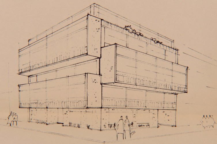 Rue Véronèse 48, projet non réalisé d’immeuble à appartements, architecte Jacques Dolphyn, AVB/TP 80465 (1970).