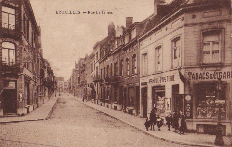 Vue de la rue Le Titien depuis la rue des Patriotes (Collection C. Dekeyser).