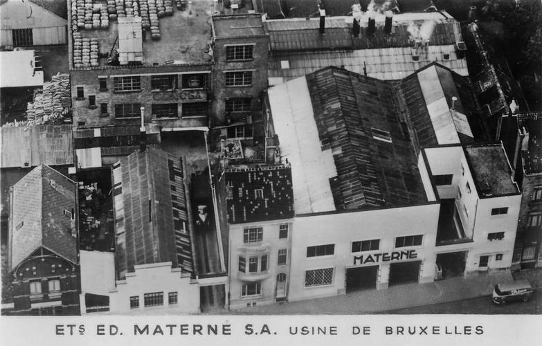 Rue Gustave Schildknecht 24 à 28-52, vue des anciens Établissements Édouard Materne (coll. Eric Christiaens/Laca).