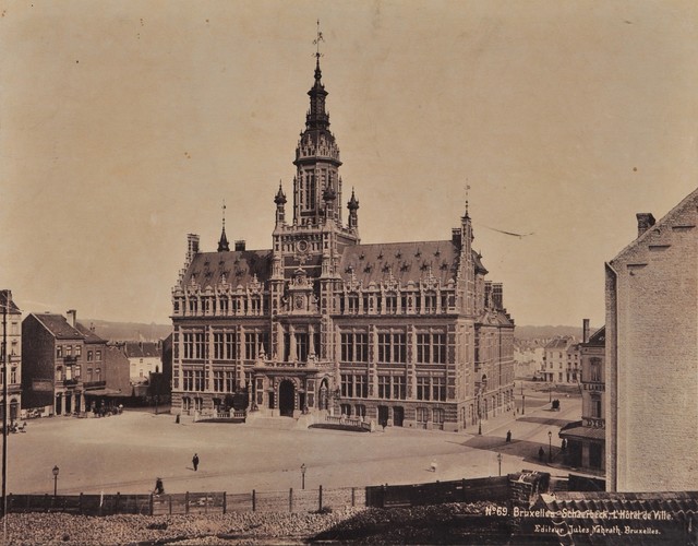 Het Colignonplein voor de kalamiteit van 1911 (Huis der Kunsten Schaarbeek/lokaal fonds).