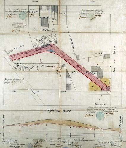 Kapitein Crespelstraat, aanlegplan van de straat volgens K.B. van 30.01.1877, GAE/OW 58.