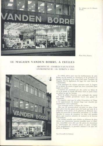 Elsensesteenweg 84, uitstalraam van ‘Vanden Borre’ n.o.v. arch. Charles Van Nueten, 1952 ([i]La Maison[/i], 1956, p. 337).