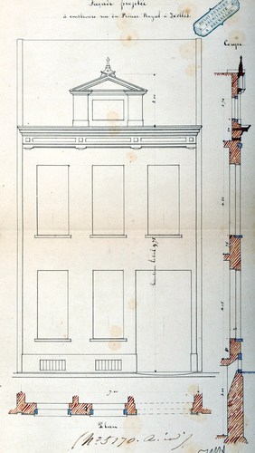 Koninklijke Prinsstraat 83, bouwaanvraag n.o.v. arch. Henri Beyaert, GAE/DS 257-83 (1853).