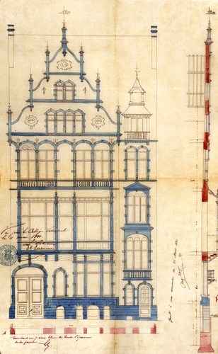 Guldenvlieslaan 48, gesloopt herenhuis n.o.v. arch. Albert & Alexis Dumont, GAE/DS 286-48 (1881).