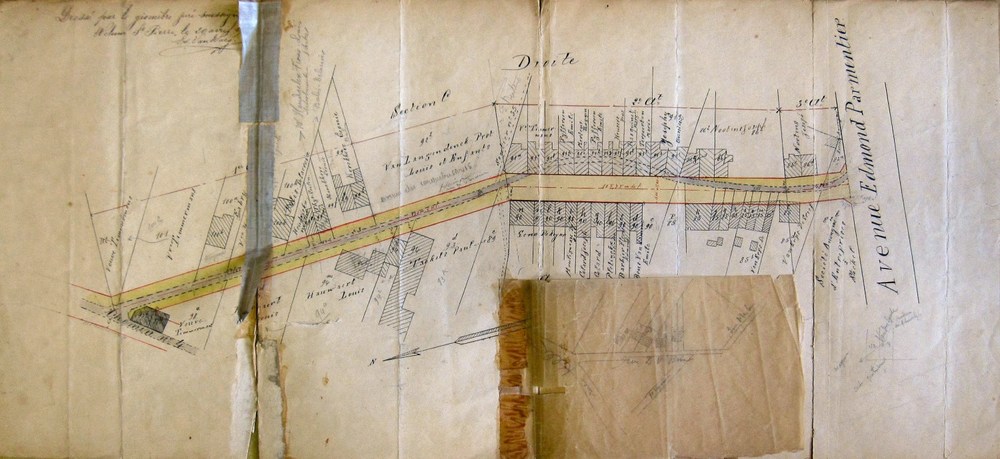 Algemeen aanlegplan van de David Van Beverstraat uit 1909, GASPW/DS rooilijnen 15 David Van Bever.