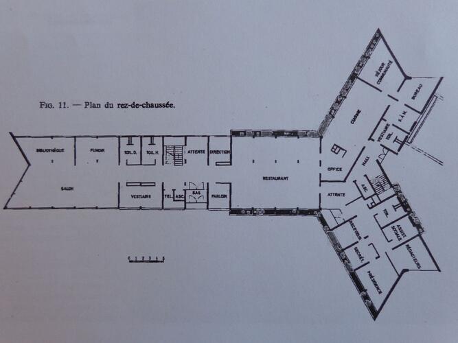 Residentie Bloemendal, plan van de benedenverdieping ([i]La Technique des Travaux[/i], 5-6, 1969, p. 110).
