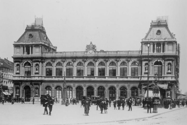 Karel Rogierplein, het voormalige Noordstation in 1906 (© KIK-IRPA Brussel).